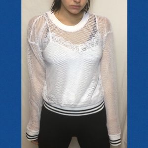 white mesh t-shirt